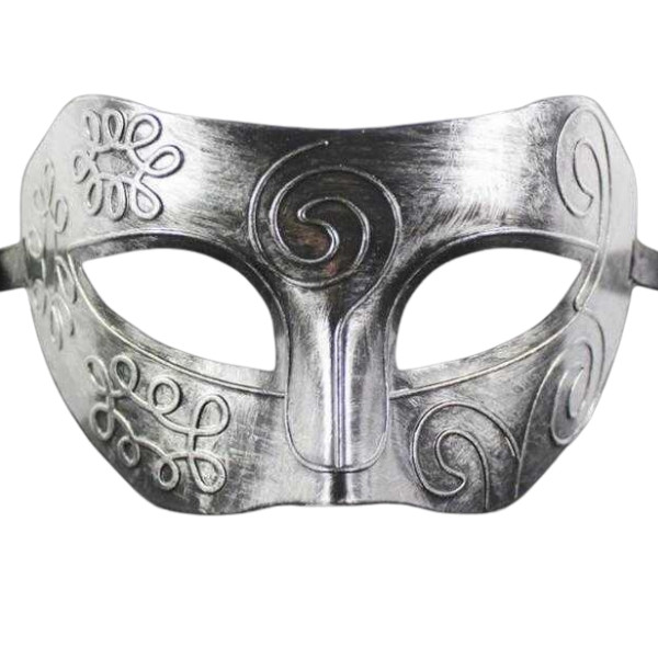 Halloween Greek Warrior Silver Mask